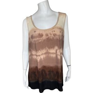 Attitudes by Renee Como Jersey Knit and Triple‎ Mesh Tank Desert Night X-Large